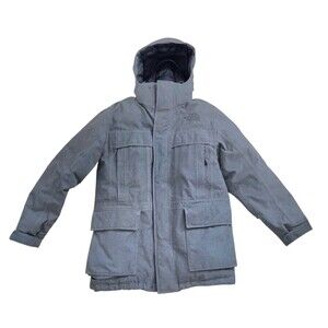 The North Face McMurdo Parka Gray Hooded Down Hyvent Winter Jacket Coat Men's M